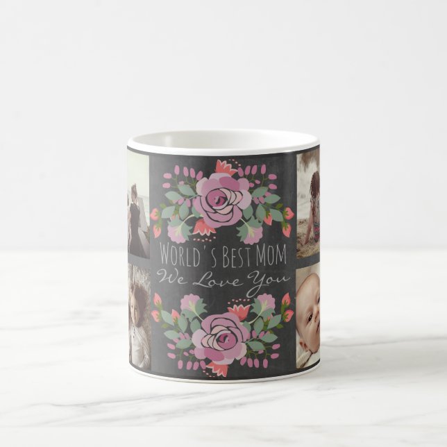 Taza De Café Pizarra y texto florales de encargo de la foto (Centro)