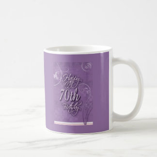 Taza De Café Pizazz púrpura para el 70.o cumpleaños