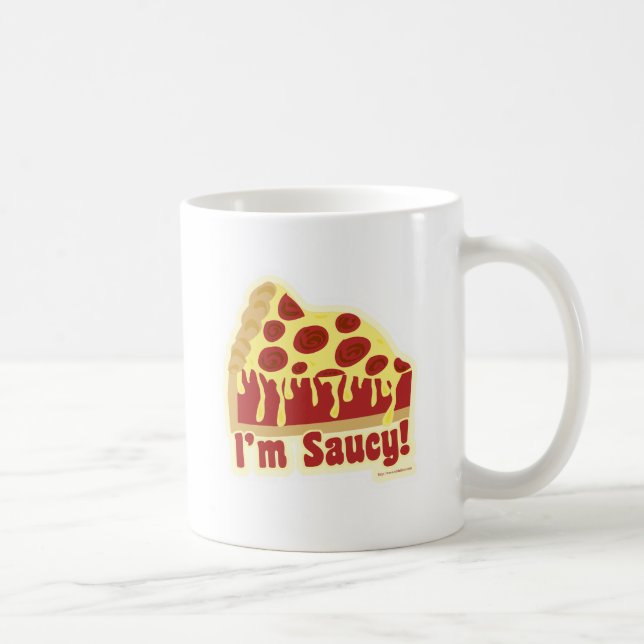 Taza De Café Pizza Amo Profundo Dish Gracioso Eslogan De Saucy (Derecha)