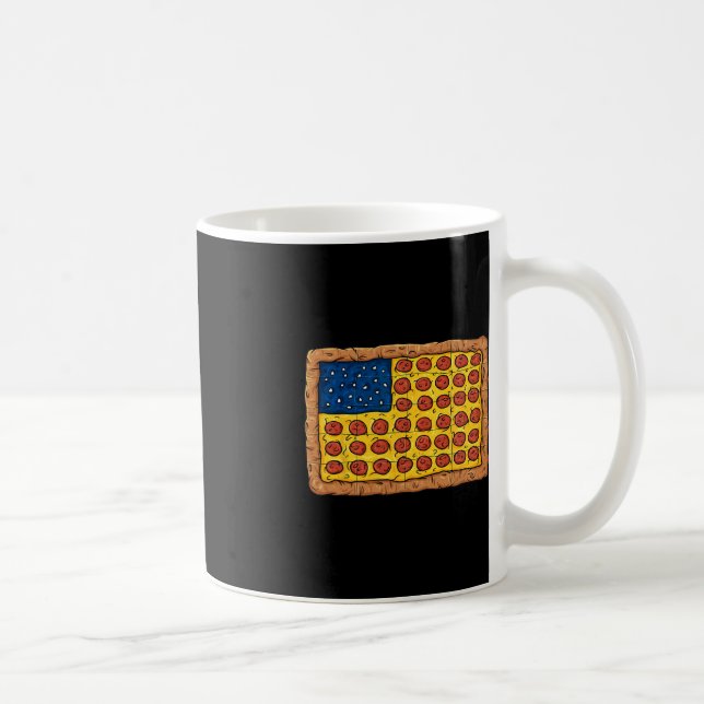 Taza De Café Pizza Bandera Estadounidense 4 De Julio Fun Food B (Derecha)