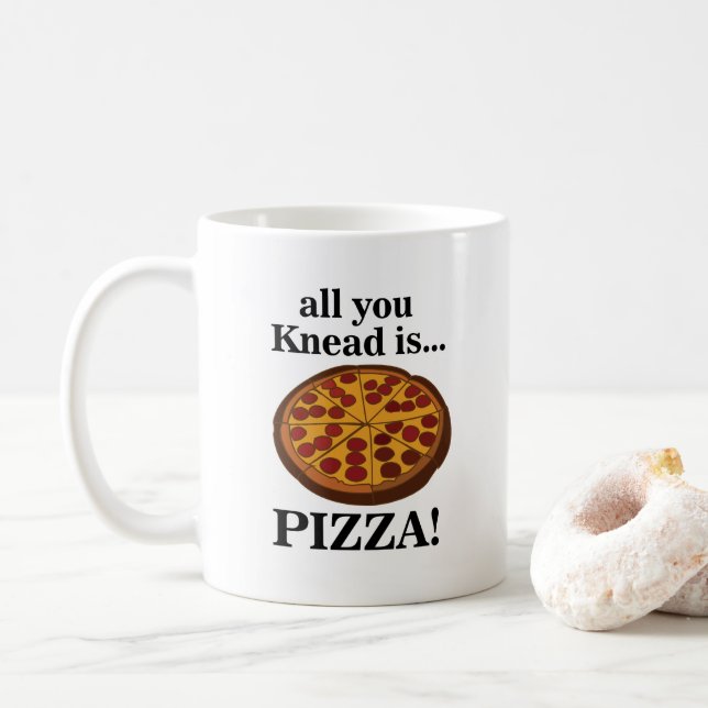 Taza De Café Pizza de Pepperoni Comida Divertida (Con donut)