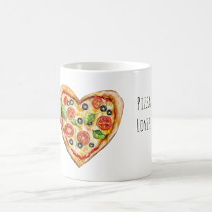 Taza De Café Pizza de queso vegetal con forma de corazón