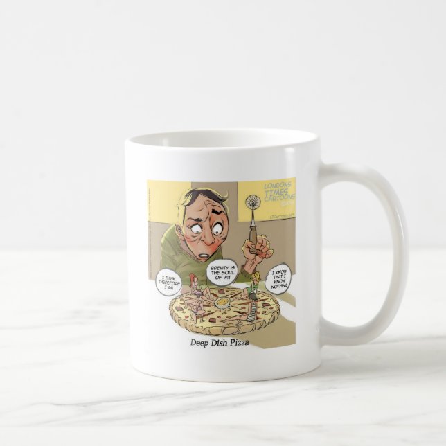 Taza De Café Pizza Deep Dish Divertida Filosófica (Derecha)