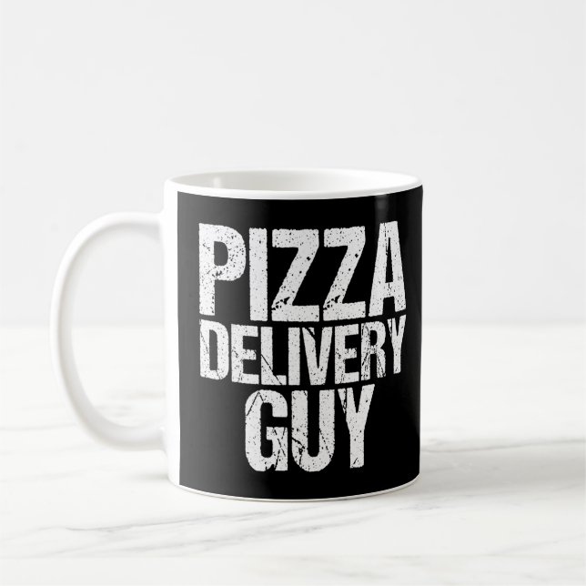 Taza De Café Pizza Delivery Guy Italiano Foodie Pun Costume (Izquierda)