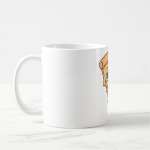 Taza De Café Pizza divertida con sonrisa sonriente