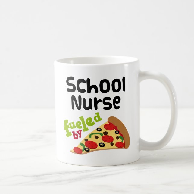 Taza De Café Pizza (divertida) de la enfermera de la escuela (Derecha)