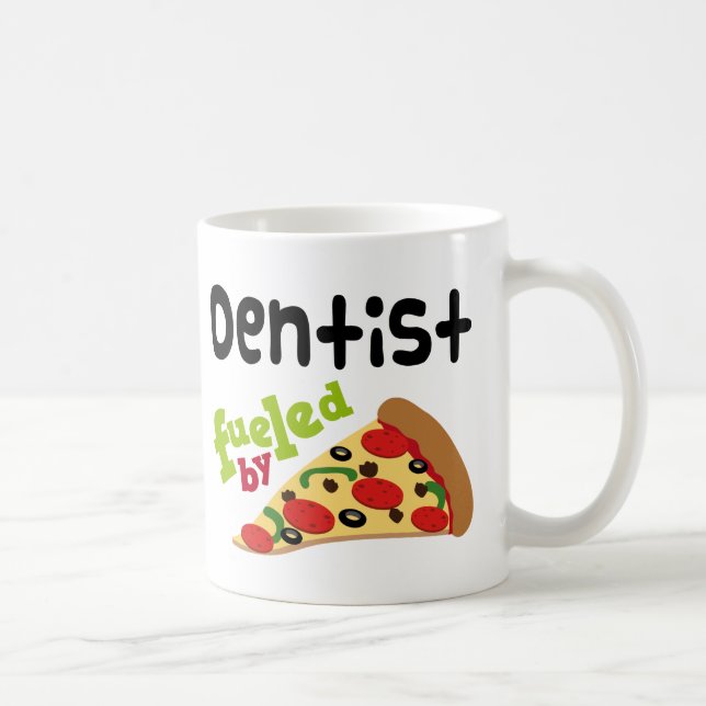 Taza De Café Pizza (divertida) del dentista (Derecha)