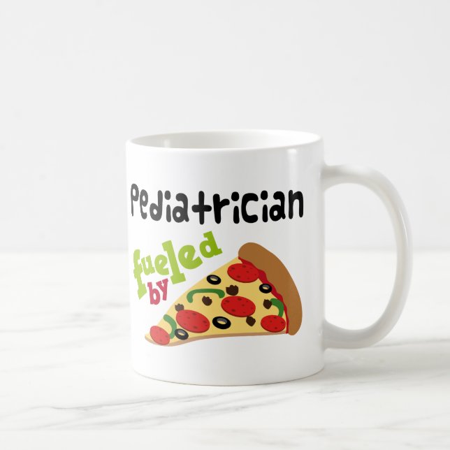 Taza De Café Pizza (divertida) del pediatra (Derecha)
