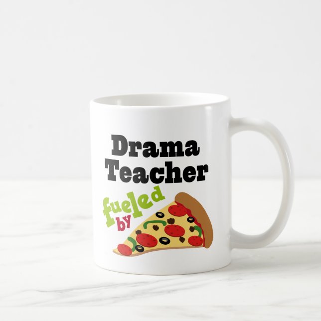 Taza De Café Pizza (divertida) del profesor del drama (Derecha)