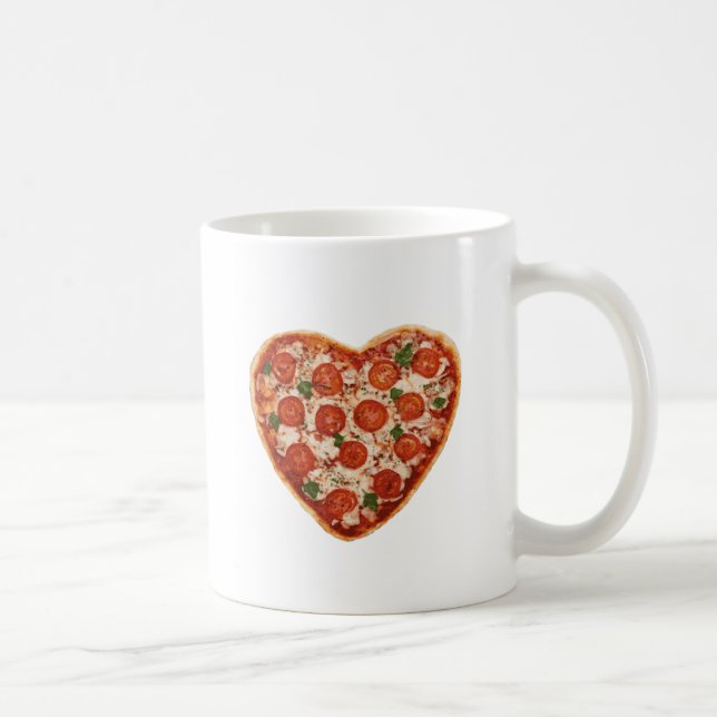 Taza De Café pizza en forma de corazón (Derecha)