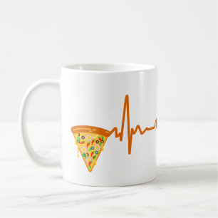 Taza De Café Pizza Heart beat Shirt   Graciosa Pizza Lover