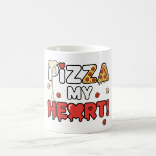 Taza De Café Pizza Linda Mi Corazón Chiste Divertido para Amant