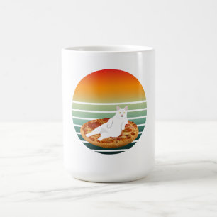 Taza De Café Pizza retro de equitación para gatos