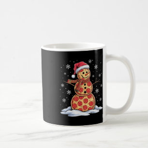 Taza De Café Pizza Snowman - Santa Hat - Navidades Fiesta Pizza