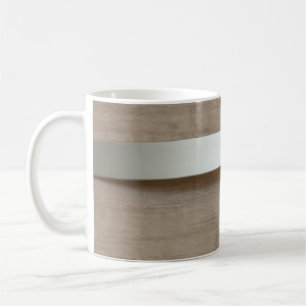 Taza De Café placa curvada metalizado con superficie de madera