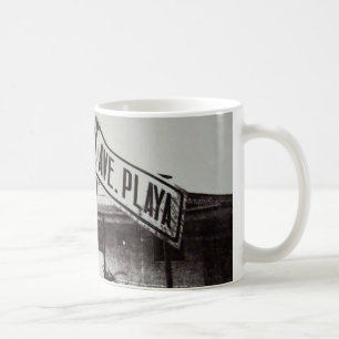 Taza De Café Placa de calle blanco y negro