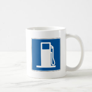 Taza De Café Placa de calle de la gasolinera