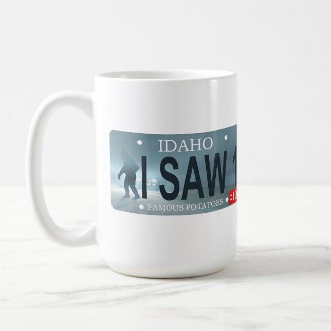 Taza De Café Placa de licencia Sasquatch (Izquierda)