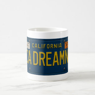 Taza De Café Placa de Matrícula Retro 1969 California Soñando