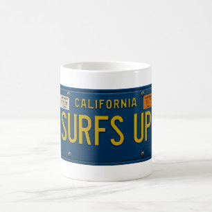 Taza De Café Placa de Matrícula Retro 1969 California Surf Up