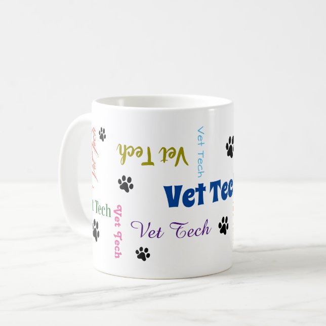 Taza De Café placa de papel de vet tech (Anverso izquierdo)