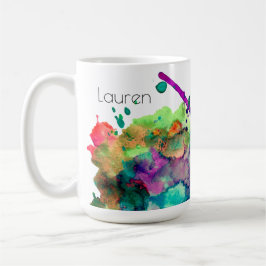 Taza De Café Placa de pintura coloreada personalizada 3