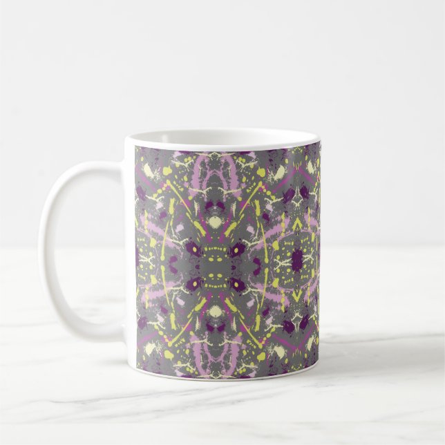 Taza De Café Placa de pintura morada y amarillo (Izquierda)