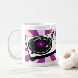 Taza De Café Placa giratoria retra de la vida púrpura del