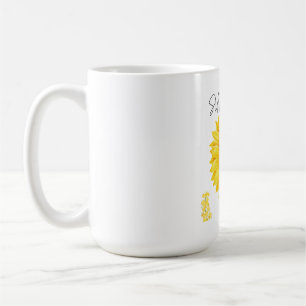Taza De Café Placa mural de girasol dividido con estética rústi