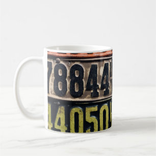 Taza De Café Placas de licencia de época