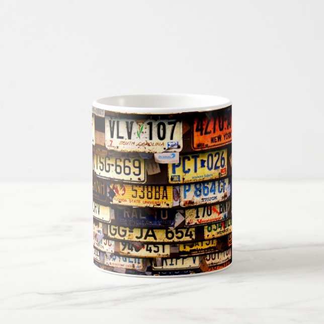 Taza De Café Placas de licencia de época (Centro)