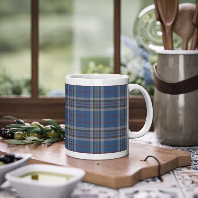 Taza De Café Plaid Clan Thompson Tartan Blue Gray Check (Subido por el creador)