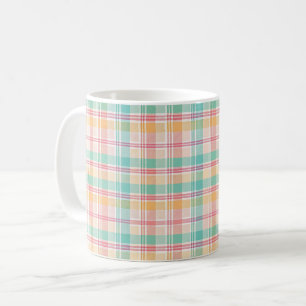 Taza De Café Plaid de cuadros multicolor