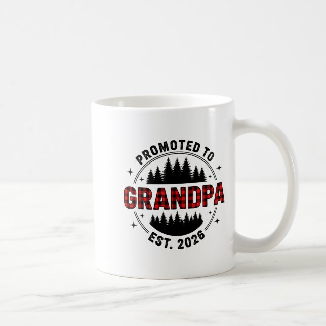Taza De Café Plaid Lumberjack New Grandpa Promoted To Grandpa E (Derecha)