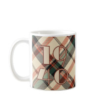 Plaid Mug de los años 1940