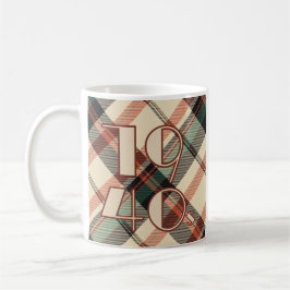 Taza De Café Plaid Mug de los años 1940