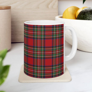 Taza De Café Plaid Scottish Clan Stewart Red Green Blue Check