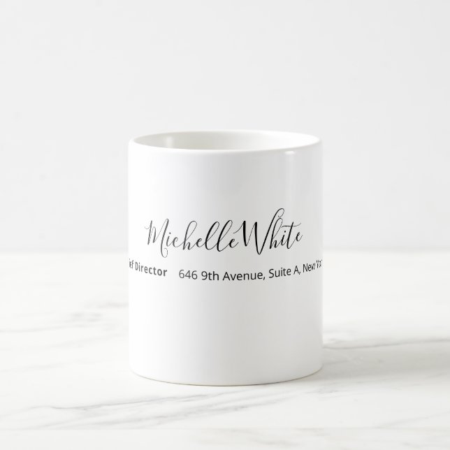 Taza De Café  Plain Elegant White Professional Modern (Centro)