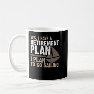 Taza De Café Plan de Jubilación Funciona Boater Tee
