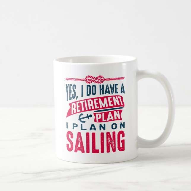 Taza De Café Plan de jubilación navegando (Derecha)