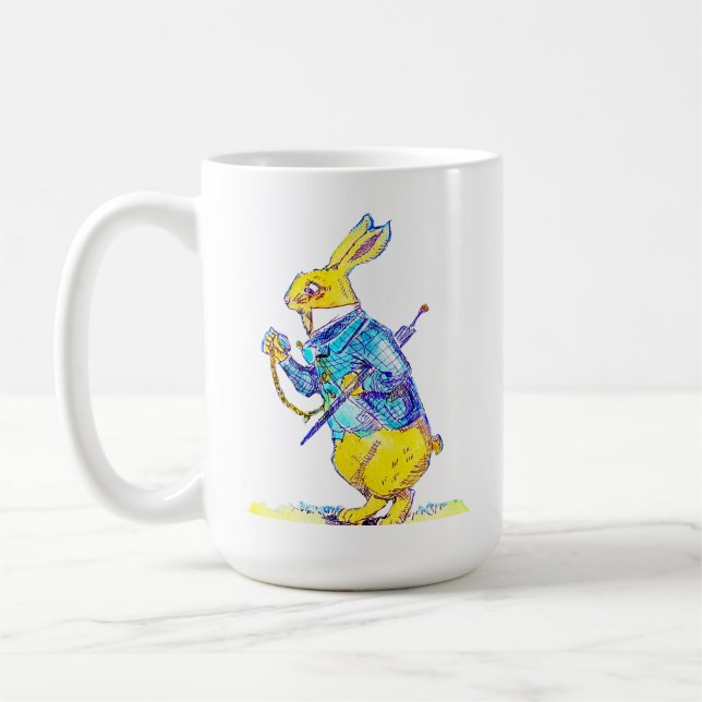 Taza De Café Plan de Manejo del Tiempo del Conejo Blanco (Izquierda)