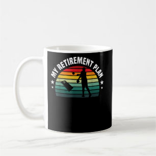 Taza De Café Plan de retiro deportivo de Cornhole arte retro su