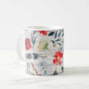 Taza De Café Planchas de madera floral para navidades