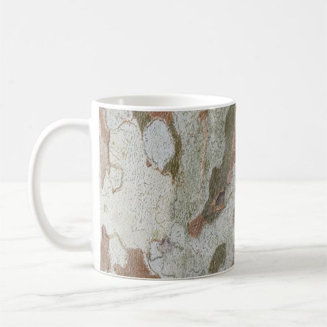 Taza De Café Plane tree camouflage looks bark pattern coffee mu (Izquierda)