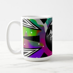 Taza De Café Planeta psicodélico de Tie-Dye y diseños abstracto