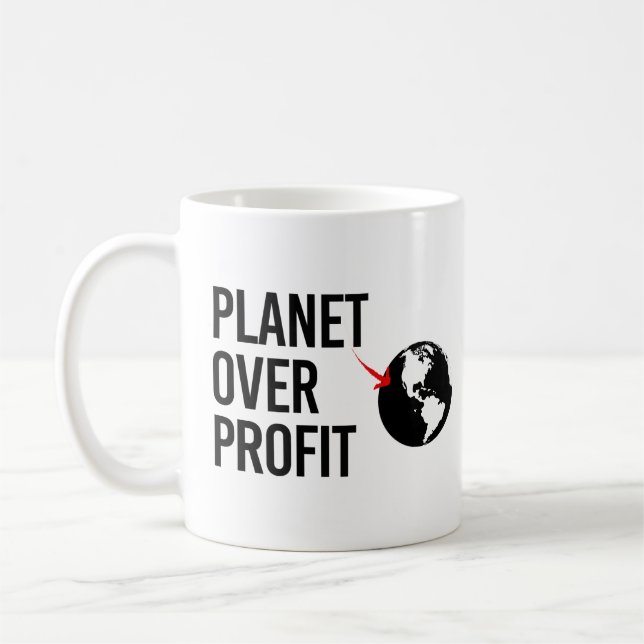 Taza De Café Planeta sobre beneficio (Izquierda)