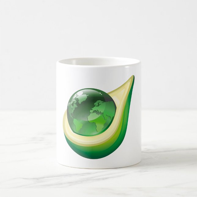 Taza De Café Planeta sustentable del globo de aguacate de la Ti (Subido por el creador)