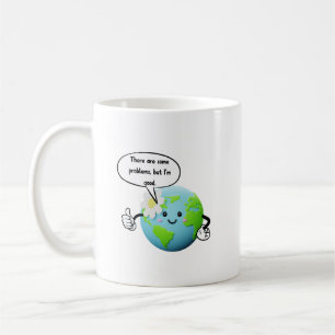 Taza De Café Planeta Tierra Divertido y Lindo Estoy Bien Motiva