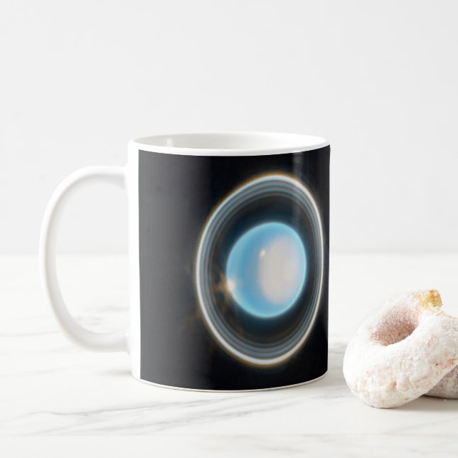 Taza De Café Planeta Urano con Rings JWST Image (Con donut)