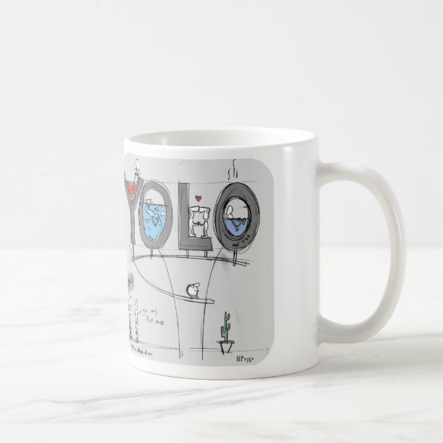 Taza De Café Planeta" YOLO de HP2352 "Harold vivo una vez (Derecha)